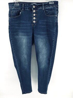 Revelation Denim Womens Size 8 Button-Fly Stretch Skinny Ankle Jeans